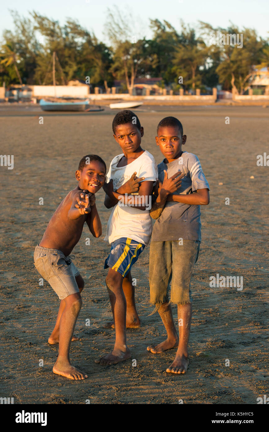 Ragazzi, Toliara, Madagascar Foto Stock