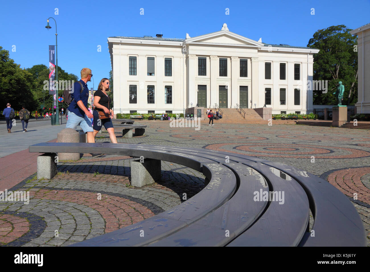 Domus Bibliotheca in Piazza dell'Università di Oslo, Norvegia. Foto Stock