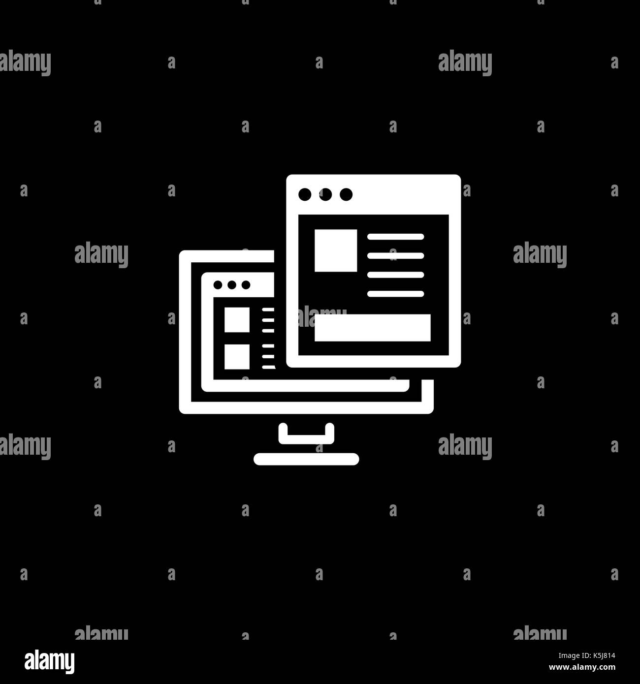 Landing Page Icona. Design piatto. Illustrazione Vettoriale