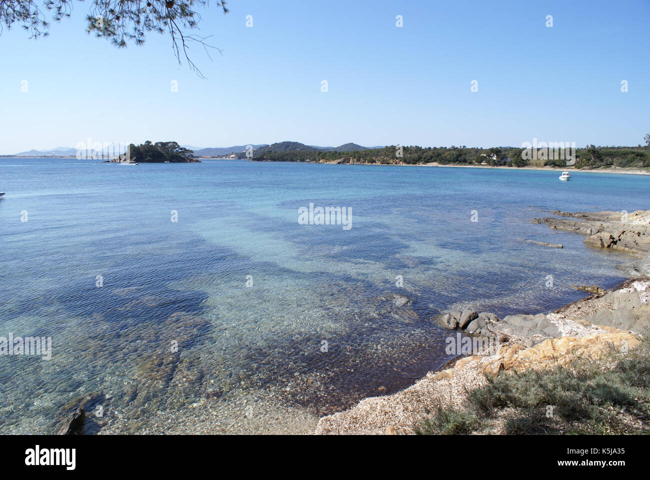 Mare Mediterraneo nei pressi di La londe les maures, Francia meridionale Foto Stock