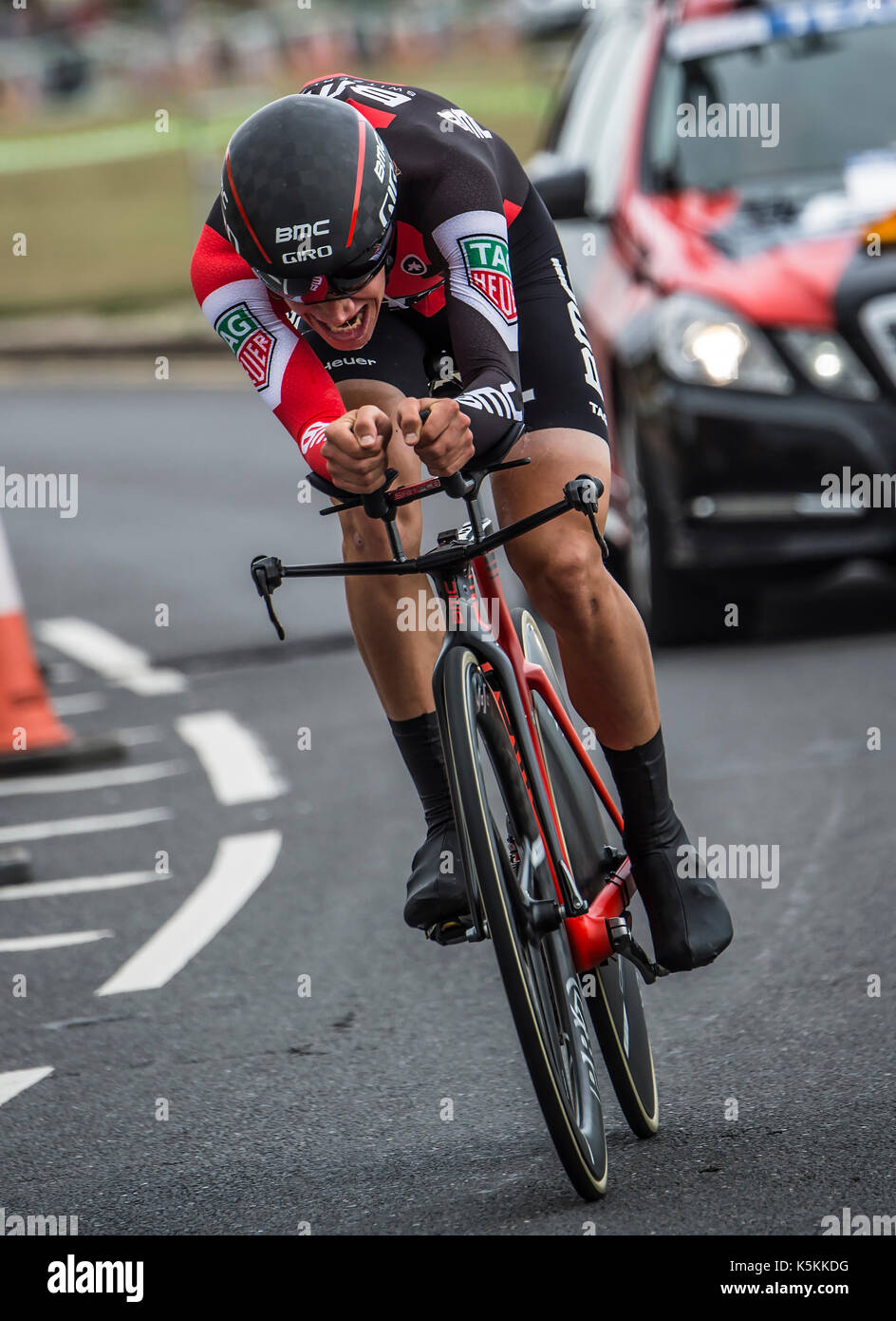 Floris GERTS, Team BMC, tour della Gran Bretagna cycle race stage 5 timetrial a Clacton On Sea, Regno Unito. Foto Stock