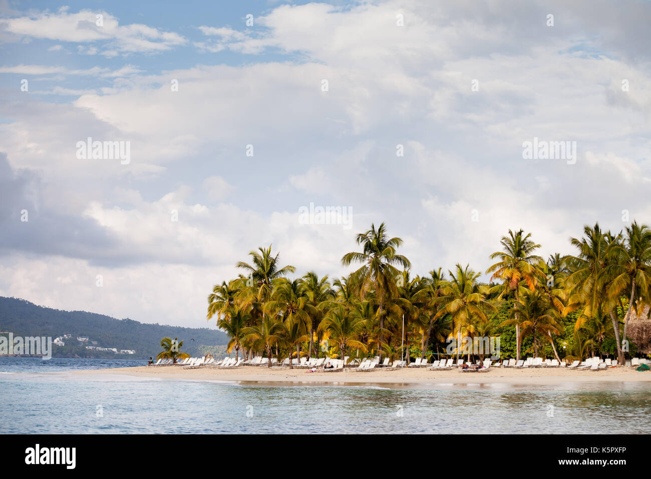 Spiaggia di cayo levantado, Samana Foto Stock