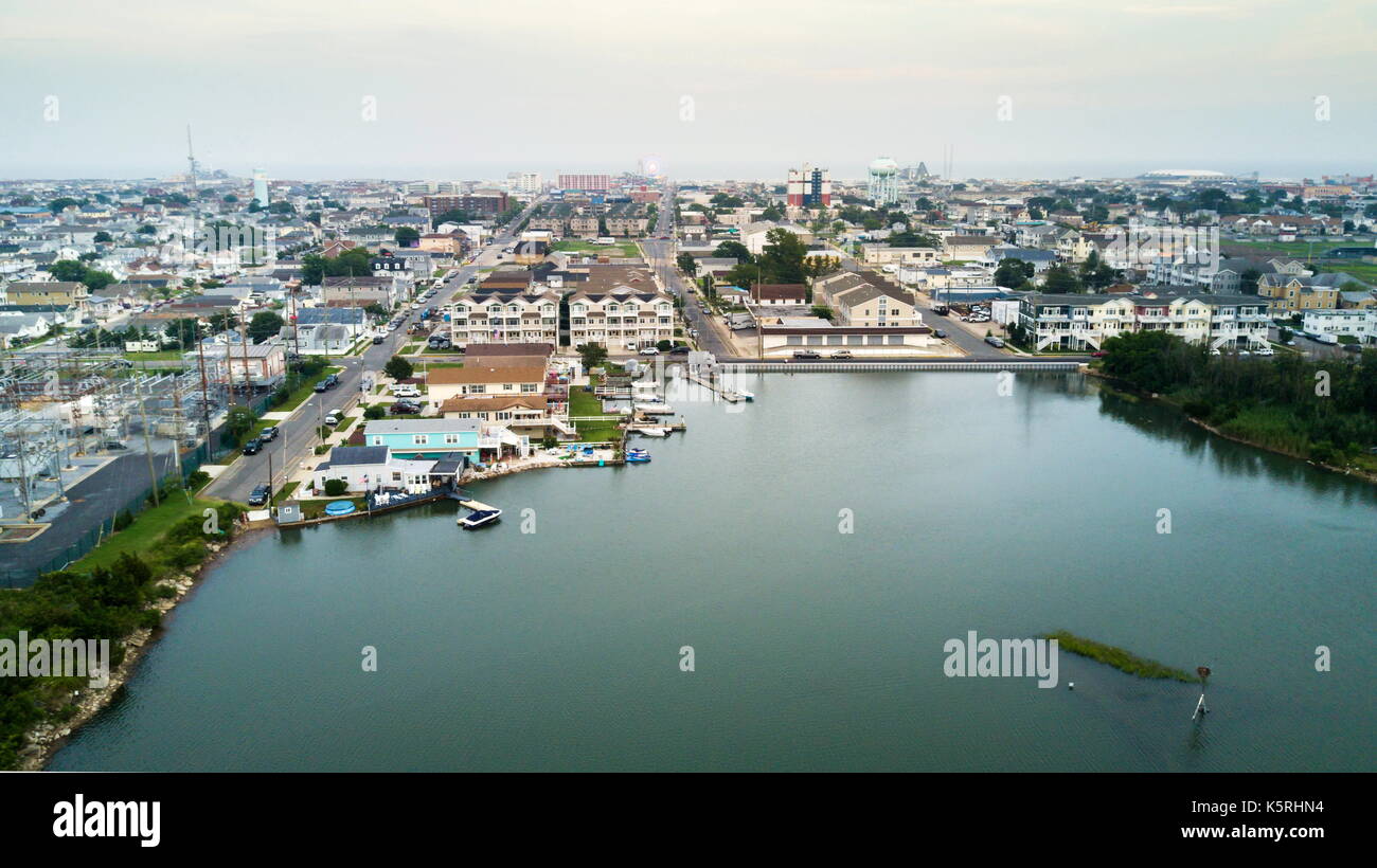 Foto aerea della baia e la città di wildwood new jersey Foto Stock