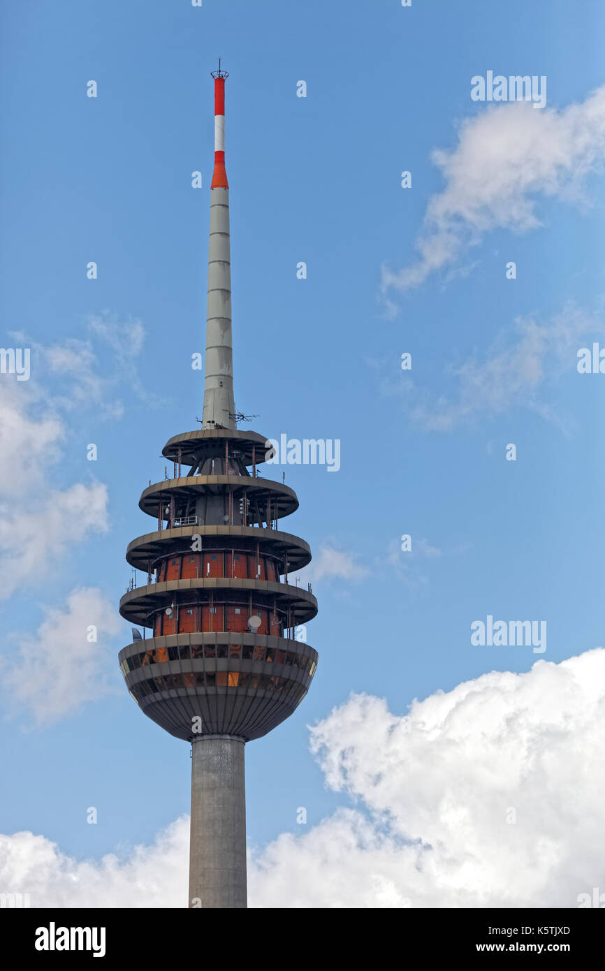 Torre cesta e punta di antenna, telecommunications tower, Norimberga, Media Franconia, Franconia, Baviera, Germania Foto Stock