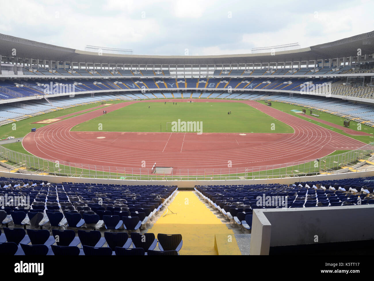 Kolkata, India. Decimo Sep, 2017. preparazione finale sotto la strada di fifa u-17 world cup india 2017 presso lo Stadio Salt Lake o yuvabharati krirangan il 10 settembre 2017 in Kolkata. Credito: saikat paolo/Pacific press/alamy live news Foto Stock