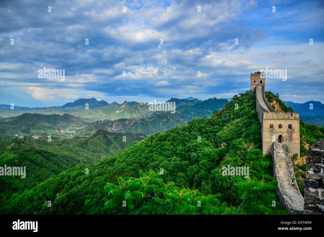 La Grande Muraglia della Cina il paesaggio Foto Stock