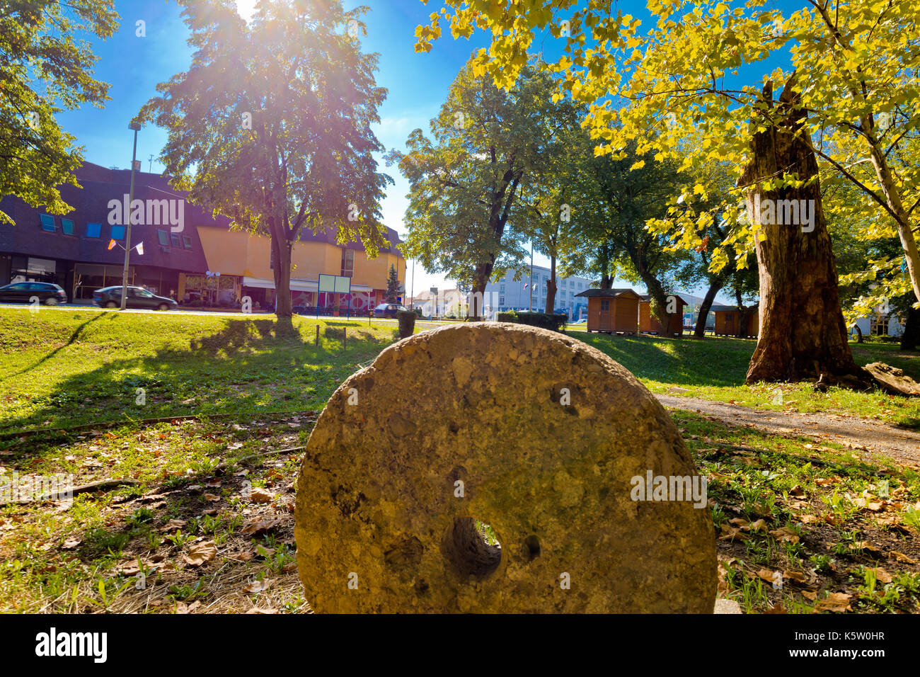 Città di virovitica park e street view, slavonija regione della Croazia Foto Stock