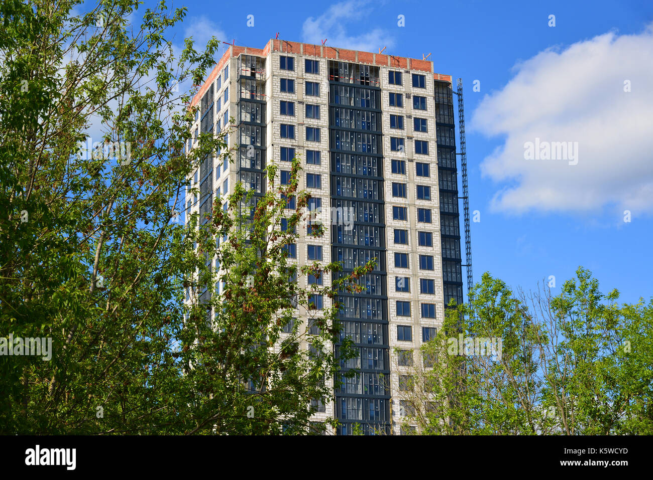 Nuova casa di mattoni in area ecologica a Mosca, Russia Foto Stock