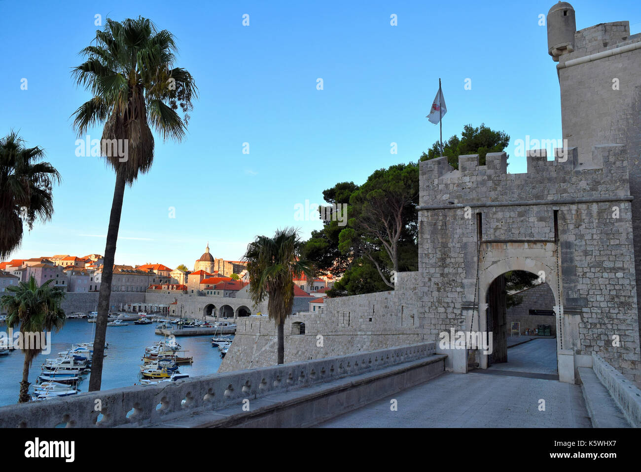 Cancello ploce di Dubrovnik Città Vecchia, gioco di troni location del film Foto Stock