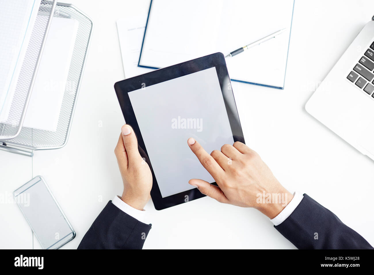 Puntando al display Foto Stock