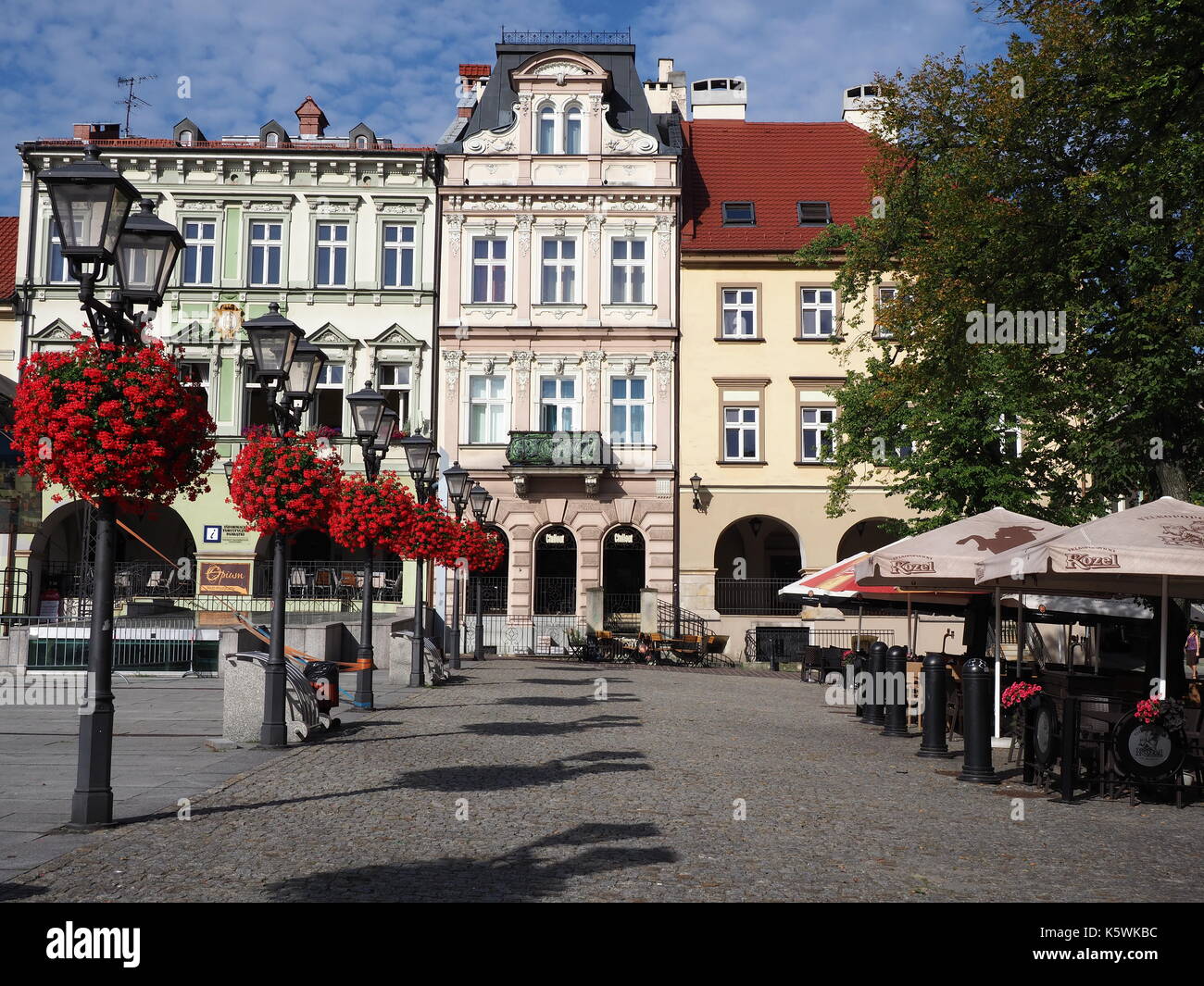 Piazza Principale nel centro storico della città di Bielsko-Biala in Polonia Foto Stock