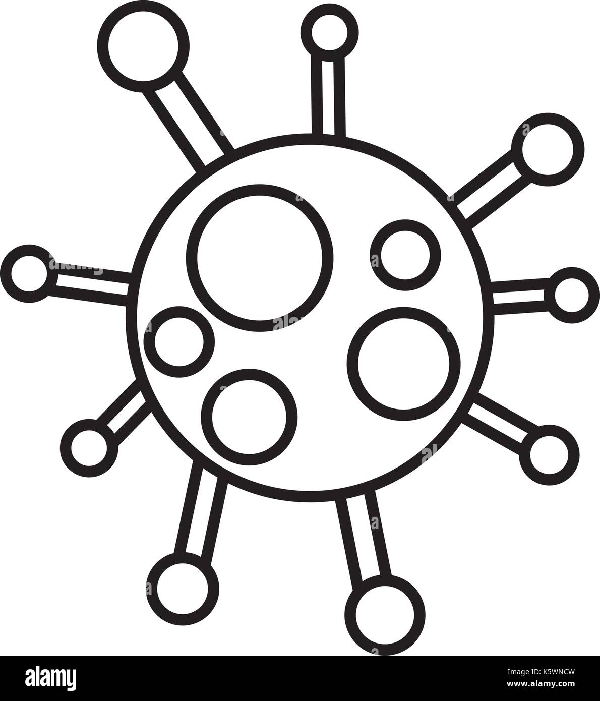 La Chlamydia virus , l'icona di stile di contorno Illustrazione Vettoriale