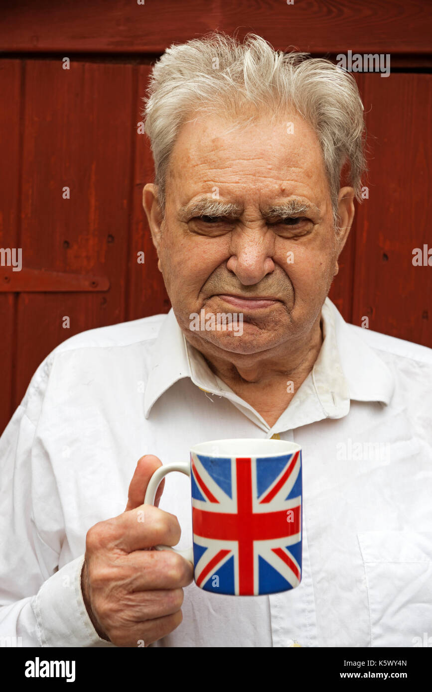 Anziani uomo inglese con diabete di tipo 2 Foto Stock