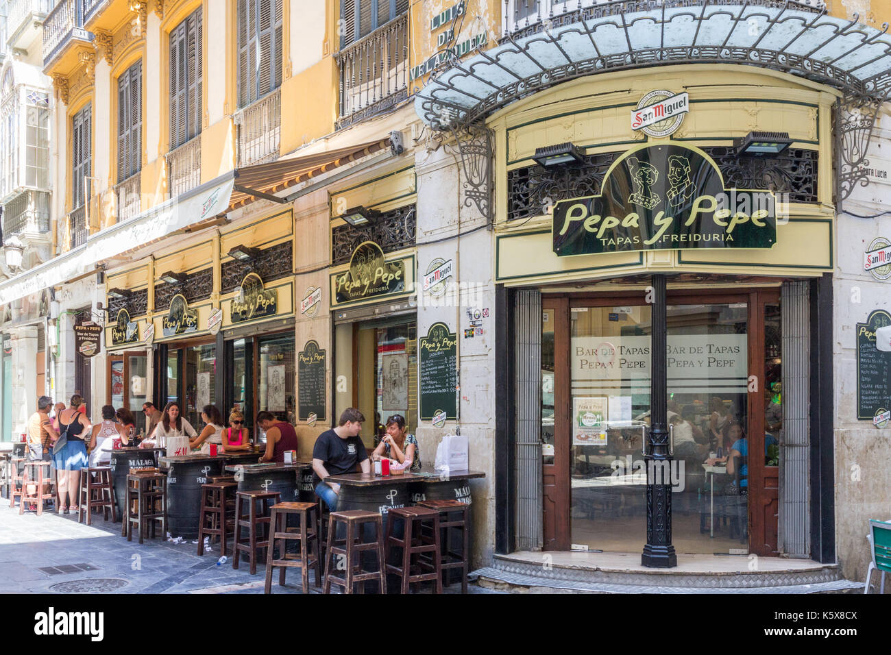 Pepa y Pepe tapas bar, Malaga, Spagna Foto Stock