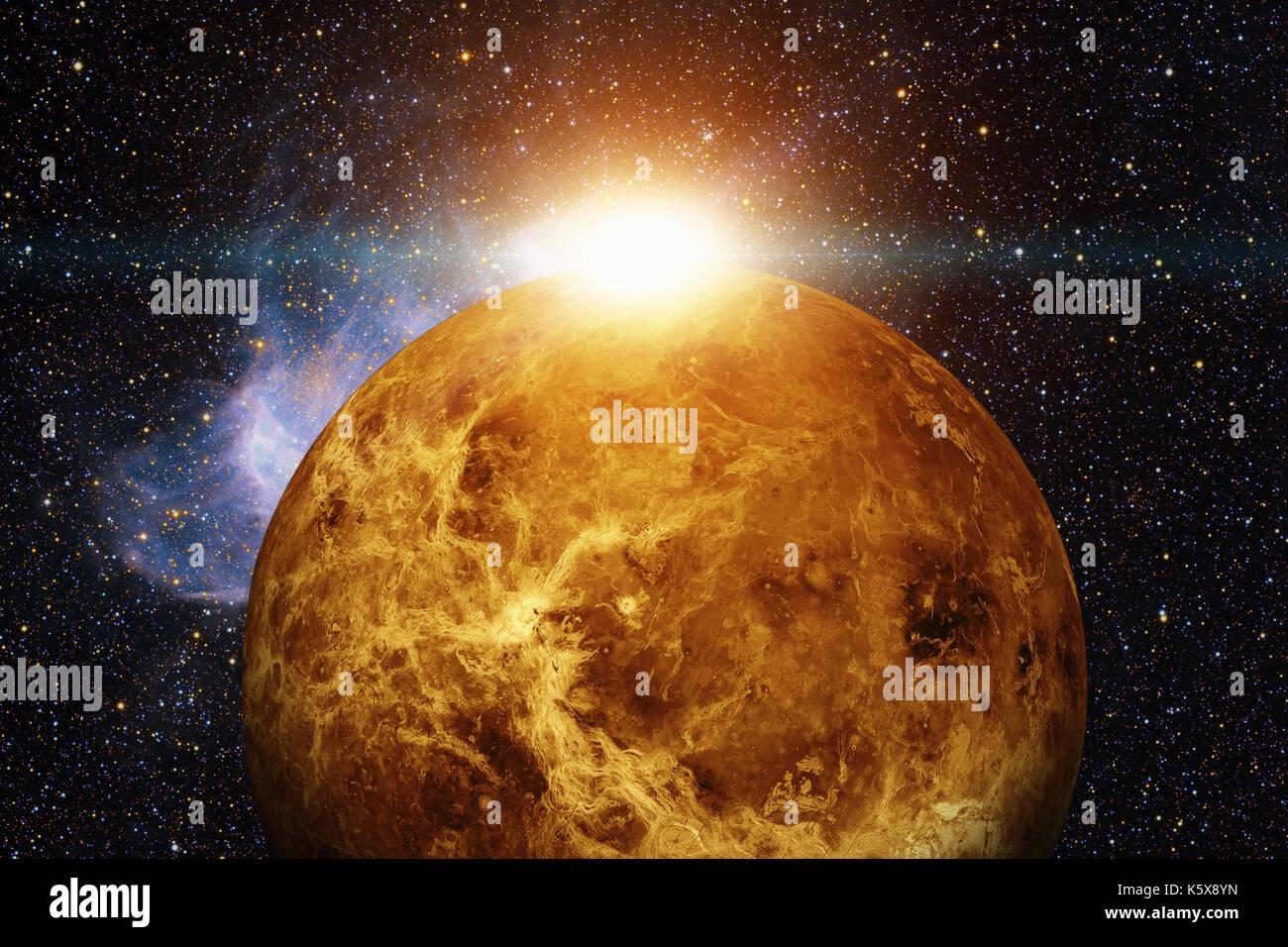 Il sistema solare - la Venere. È il secondo pianeta dal sole è un pianeta terrestre. Dopo che la Luna è il più luminoso oggetto naturale nella vicina Foto Stock