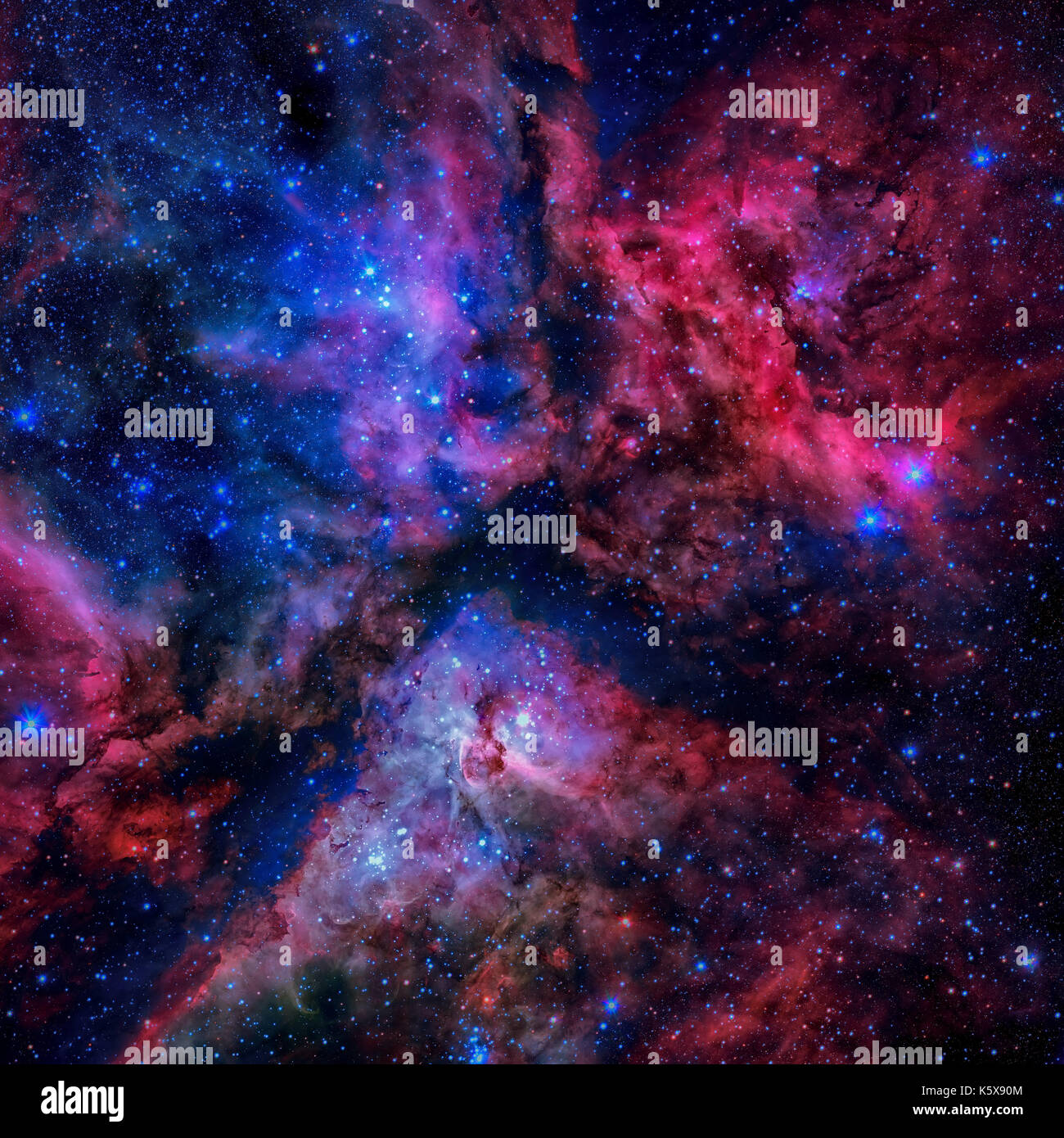 La spettacolare star formando Carina Nebula o Grand nebulosa. Situato nel Carina Sagittario braccio. Ritoccate e immagine dipinta. Gli elementi di questa immagine Foto Stock
