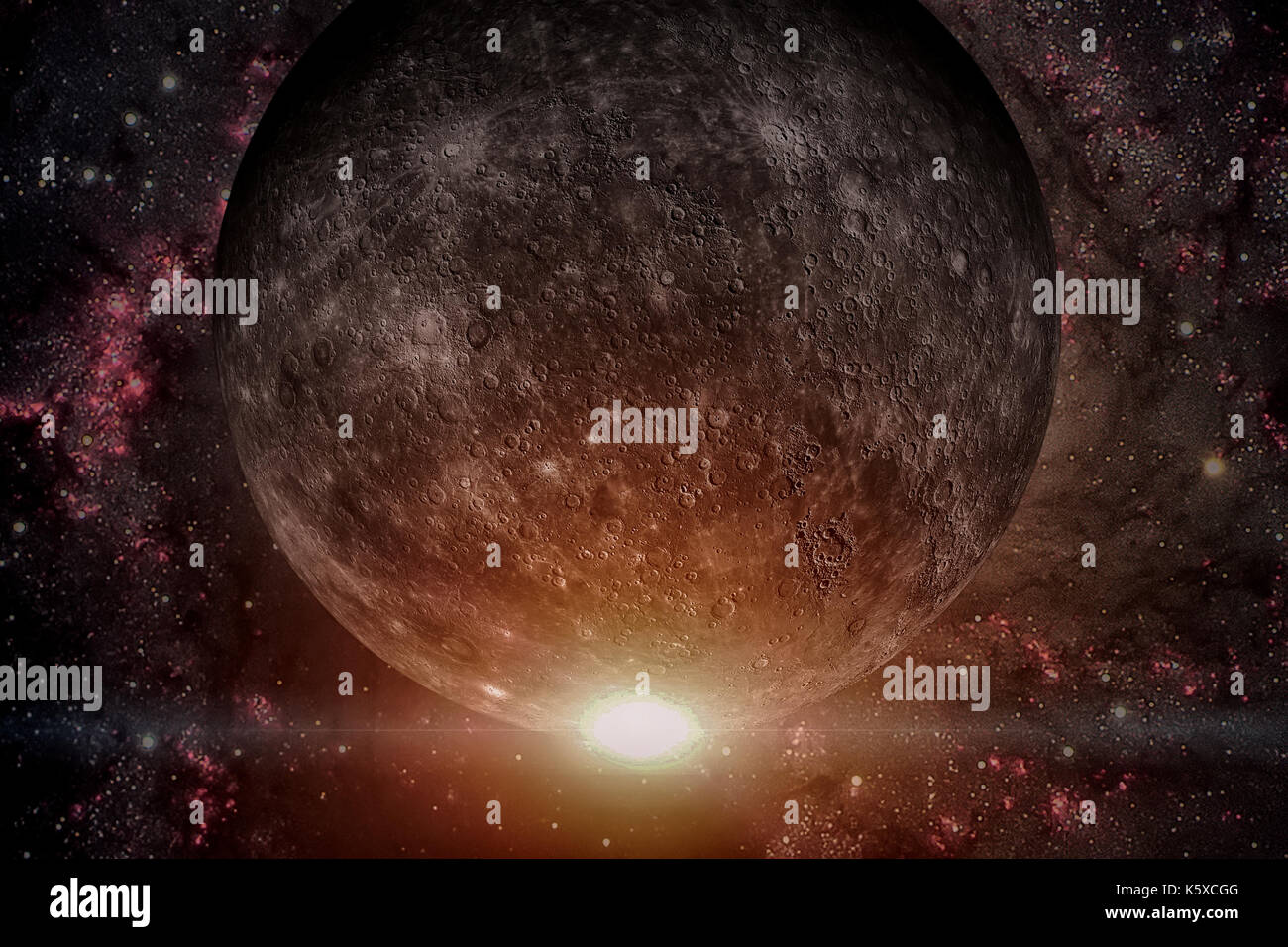 Il sistema solare - Mercurio. È la più piccola e più vicina al sole delle otto pianeti del sistema solare, con un periodo orbitale di circa 88 Terra d Foto Stock