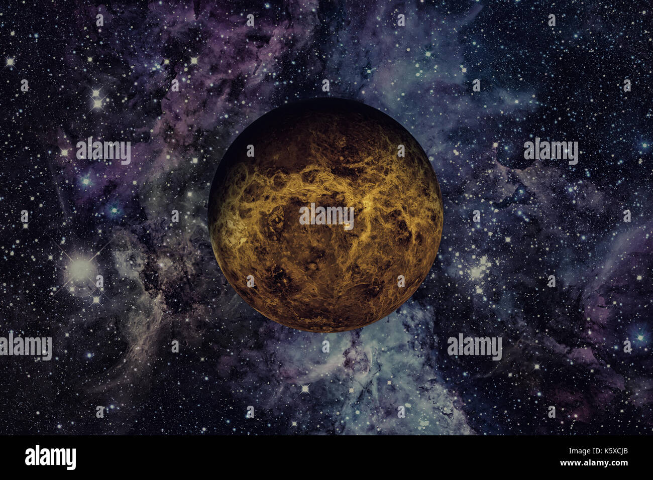 Il sistema solare - la Venere. È il secondo pianeta dal sole è un pianeta terrestre. Dopo che la Luna è il più luminoso oggetto naturale nella vicina Foto Stock