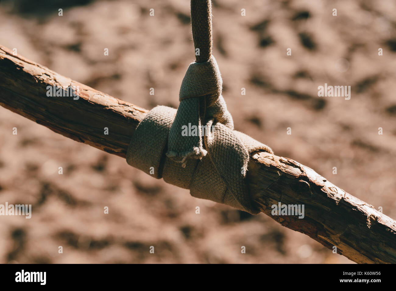 Struttura di corda swing close up. Foto Stock