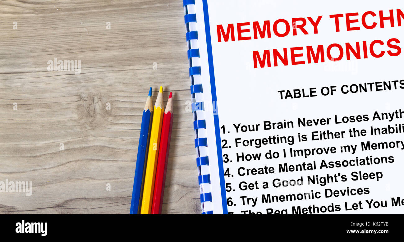 Tecnica di memoria miglioramento- seminario su come migliorare la memoria. Foto Stock