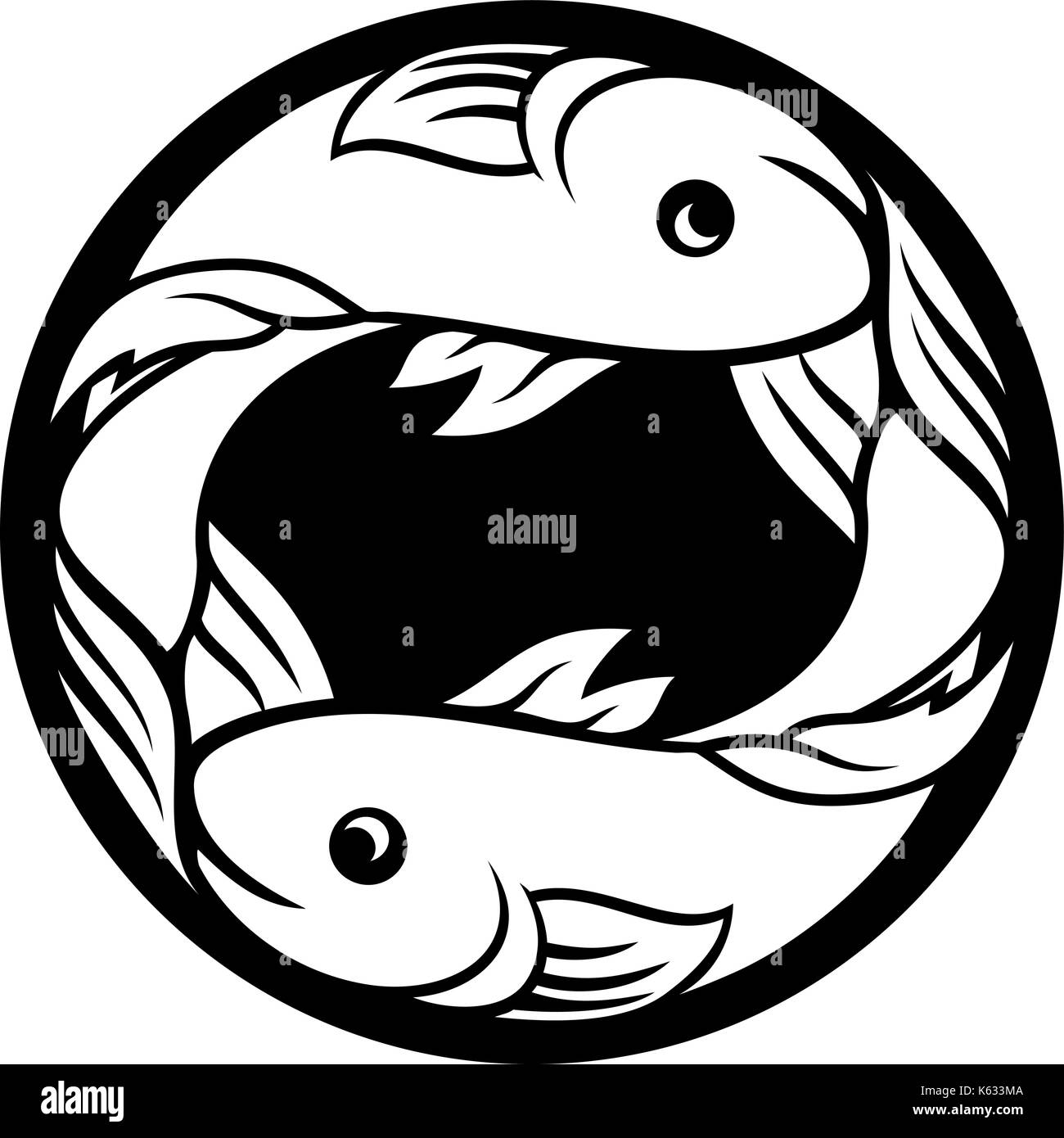 Pesci pesce zodiaco oroscopo segno astrologia Illustrazione Vettoriale