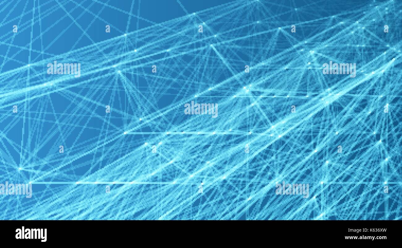 Abstract linee avveniristiche e punti griglia. intrecciarsi web, una rete di funi, un insolito geometriche in bianco e nero x ray sfondo vettoriale per brochure, poster, web card e il libretto allegato modello. Illustrazione Vettoriale