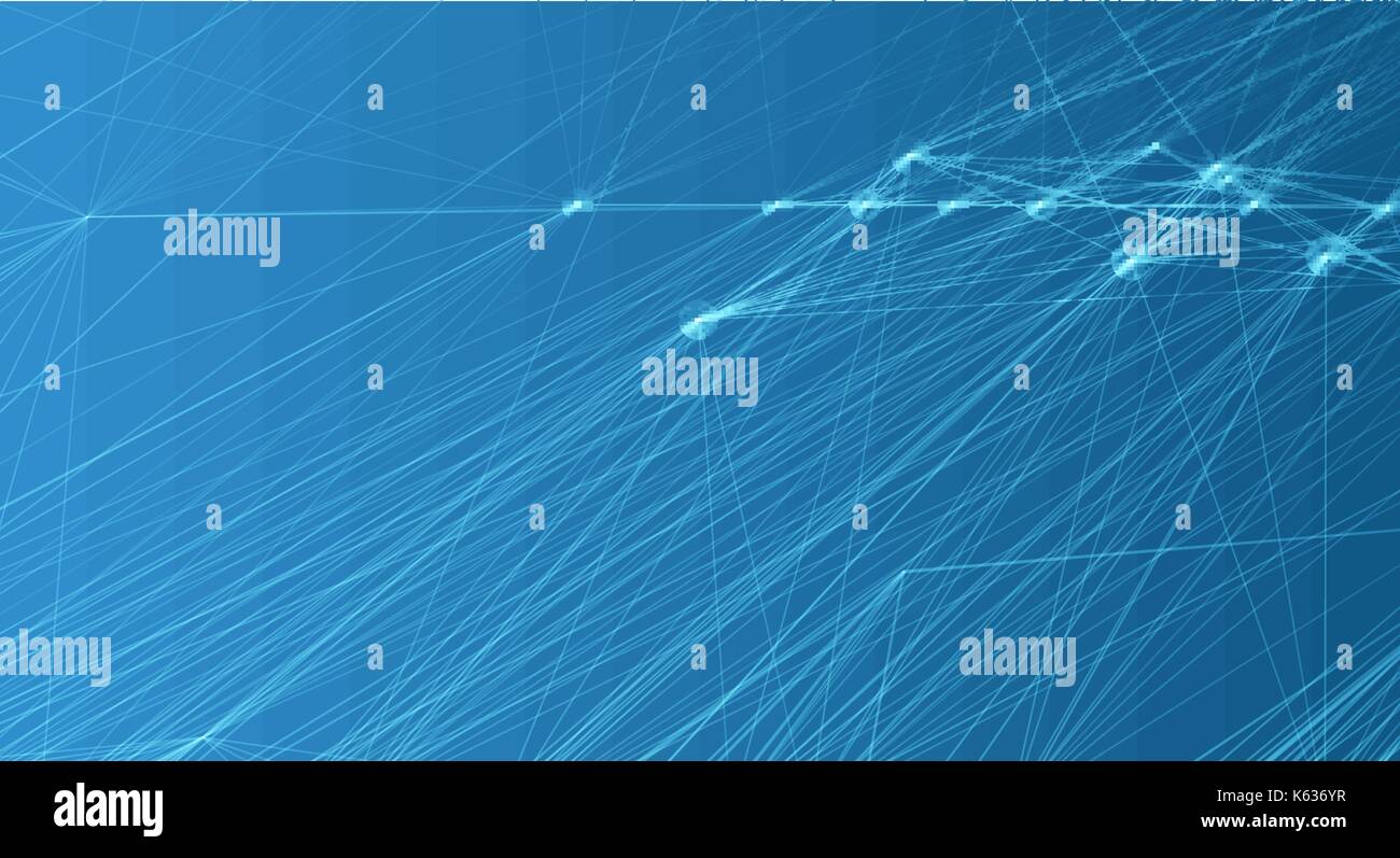 Abstract linee avveniristiche e punti griglia. intrecciarsi web, una rete di funi, un insolito geometriche in bianco e nero x ray sfondo vettoriale per brochure, poster, web card e il libretto allegato modello. Illustrazione Vettoriale