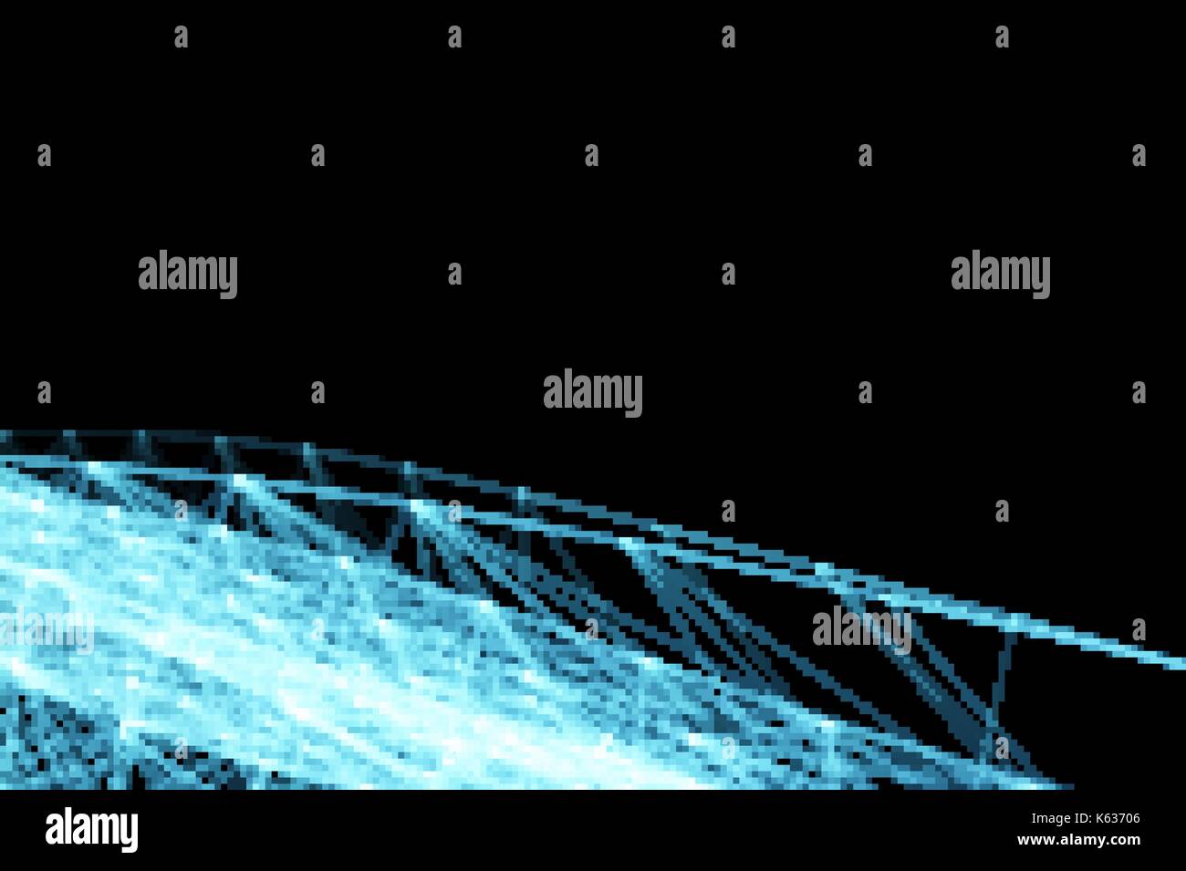 Abstract linee avveniristiche e punti griglia. intrecciarsi web, una rete di funi, un insolito geometrico e nero blu disegno vettoriale. Illustrazione Vettoriale