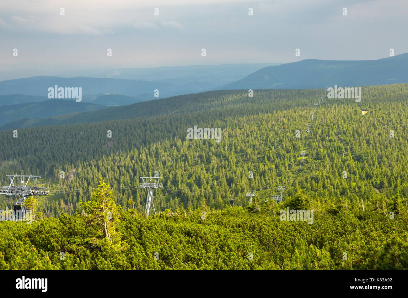 Escursionismo a snežka, Cechia Foto Stock