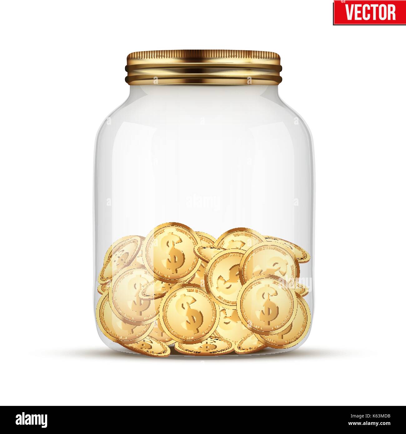 Risparmio di denaro moneta nel vaso. Illustrazione Vettoriale