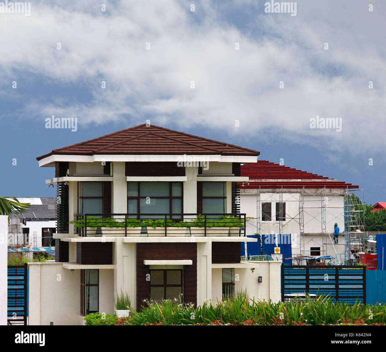 Motivo americano moderno design house- ad Alabang, Filippine. Foto Stock