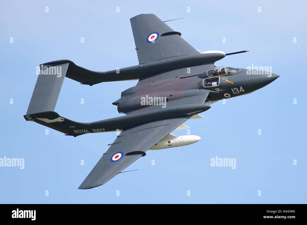 Navy Ali Sea Vixen visualizzazione a Duxford Air show nel maggio 2017. Aeromobili è stato danneggiato al momento dell'atterraggio torna a Yeovilton. Foto Stock