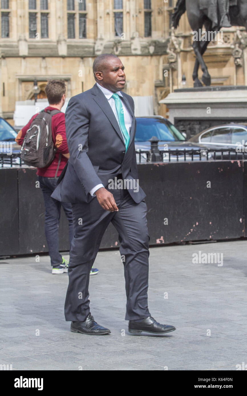 Londra, Regno Unito. Undicesimo Sep, 2017. partito laburista britannico candidato david lammy chi è il mp per tottenham arriva presso il parlamento di Westminster credito: amer ghazzal/alamy live news Foto Stock