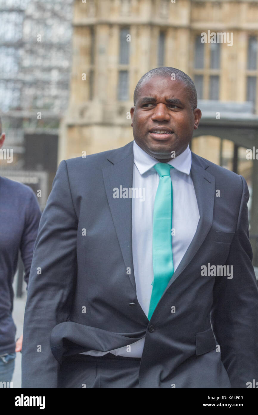 Londra, Regno Unito. Undicesimo Sep, 2017. partito laburista britannico candidato david lammy chi è il mp per tottenham arriva presso il parlamento di Westminster credito: amer ghazzal/alamy live news Foto Stock