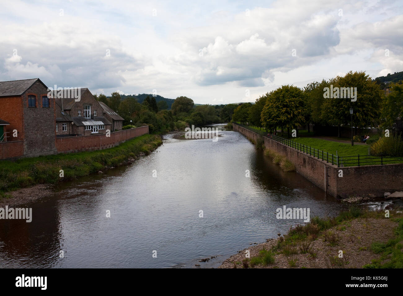 Il Fiume Usk in Brecon Foto Stock