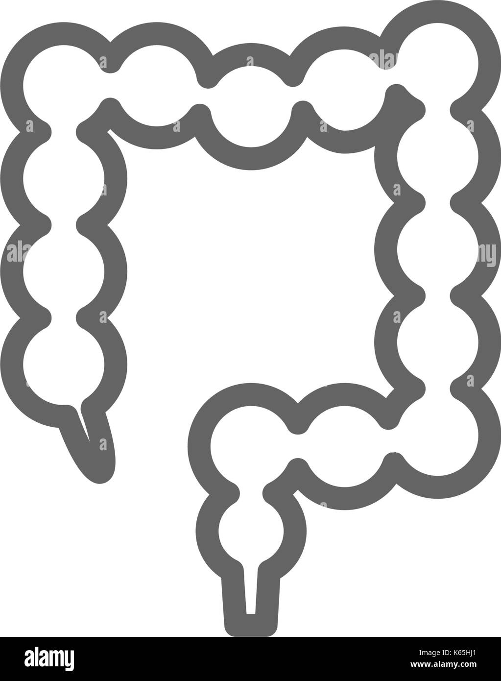Semplice intestino icona linea. simbolo e segno illustrazione vettoriale design. corsa modificabile. isolato su sfondo bianco Illustrazione Vettoriale
