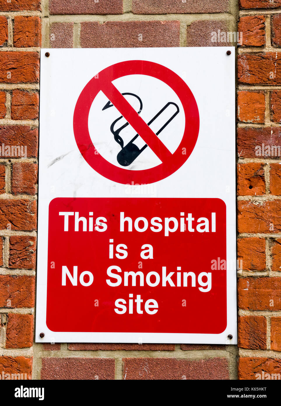 Vietato fumare in ospedale motivi Foto Stock