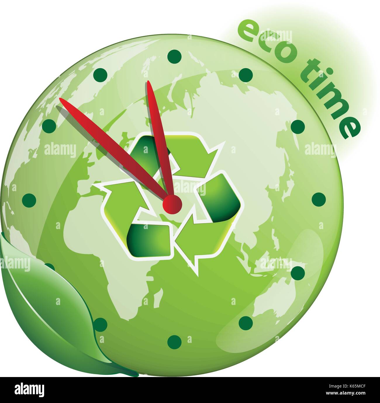 Orologio ecologico concetto, riciclaggio, natura, rispettosi dell'ambiente  per lo sviluppo sostenibile - world clock del ticchettio è - global warming  vettore Immagine e Vettoriale - Alamy