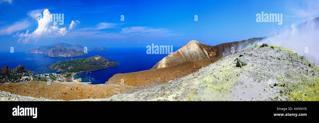 Il cratere di vulcano sicilia italia Foto Stock