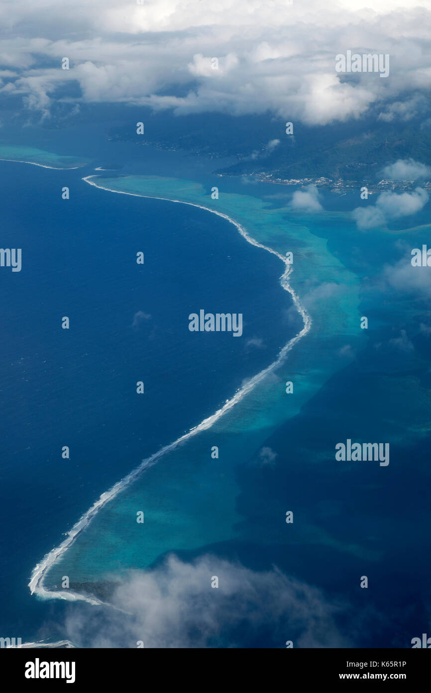 Barriera Corallina, bora bora bora isola, isole della Società, Polinesia francese Foto Stock