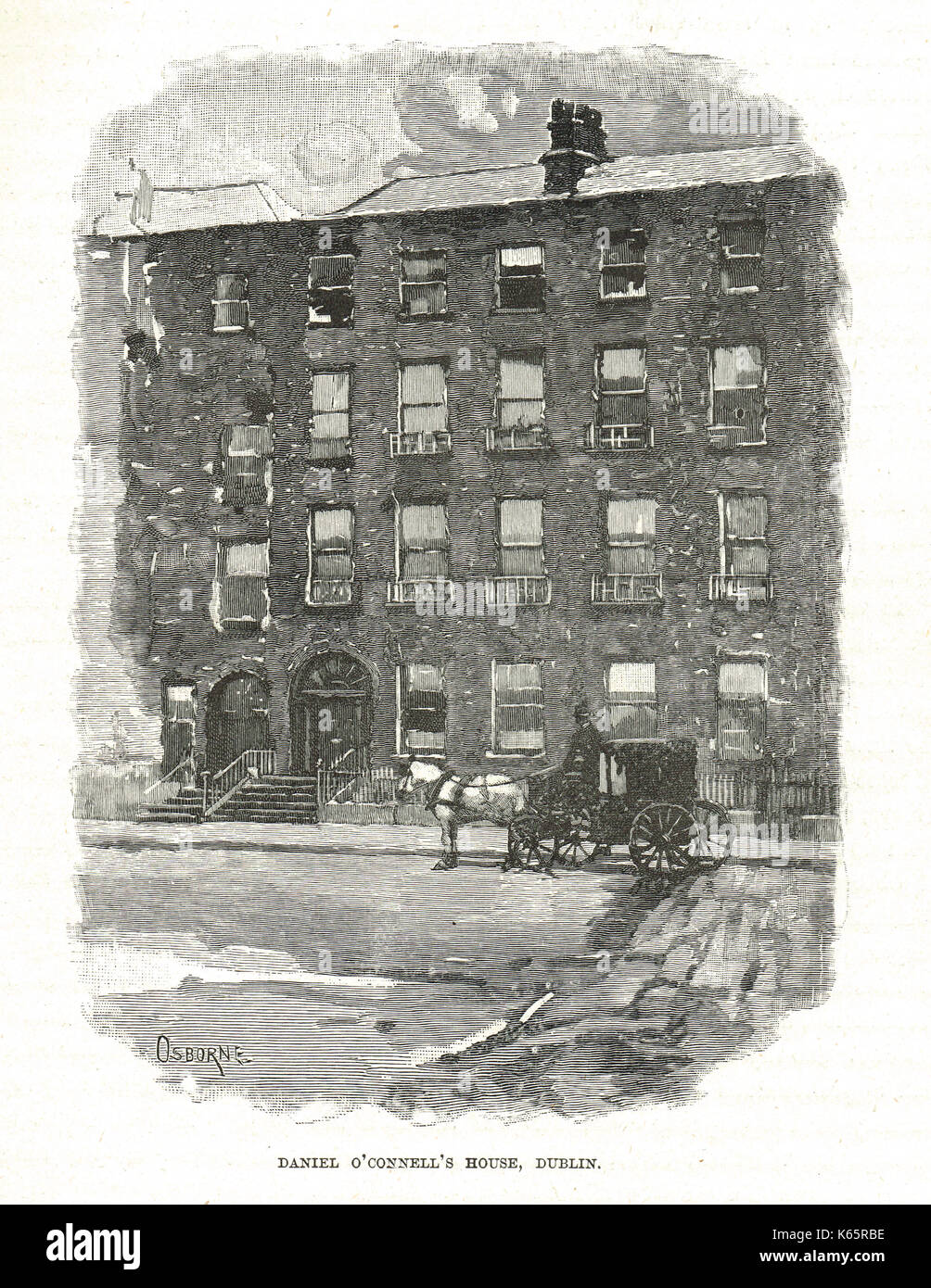 Daniel O' Connell's house, Merrion Square, Dublino, Irlanda nel XIX secolo Foto Stock