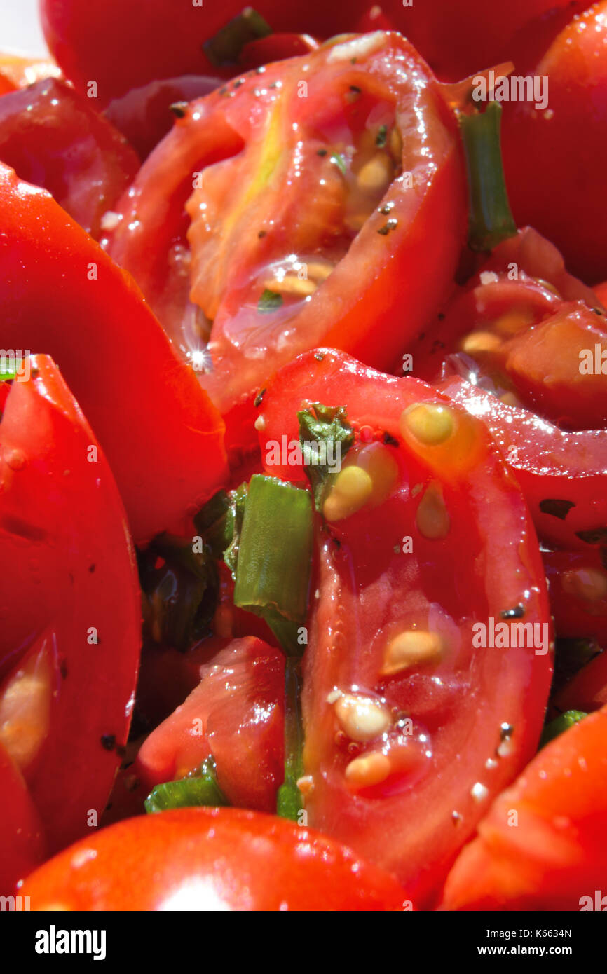 Close up di tagliare i pomodori Foto Stock