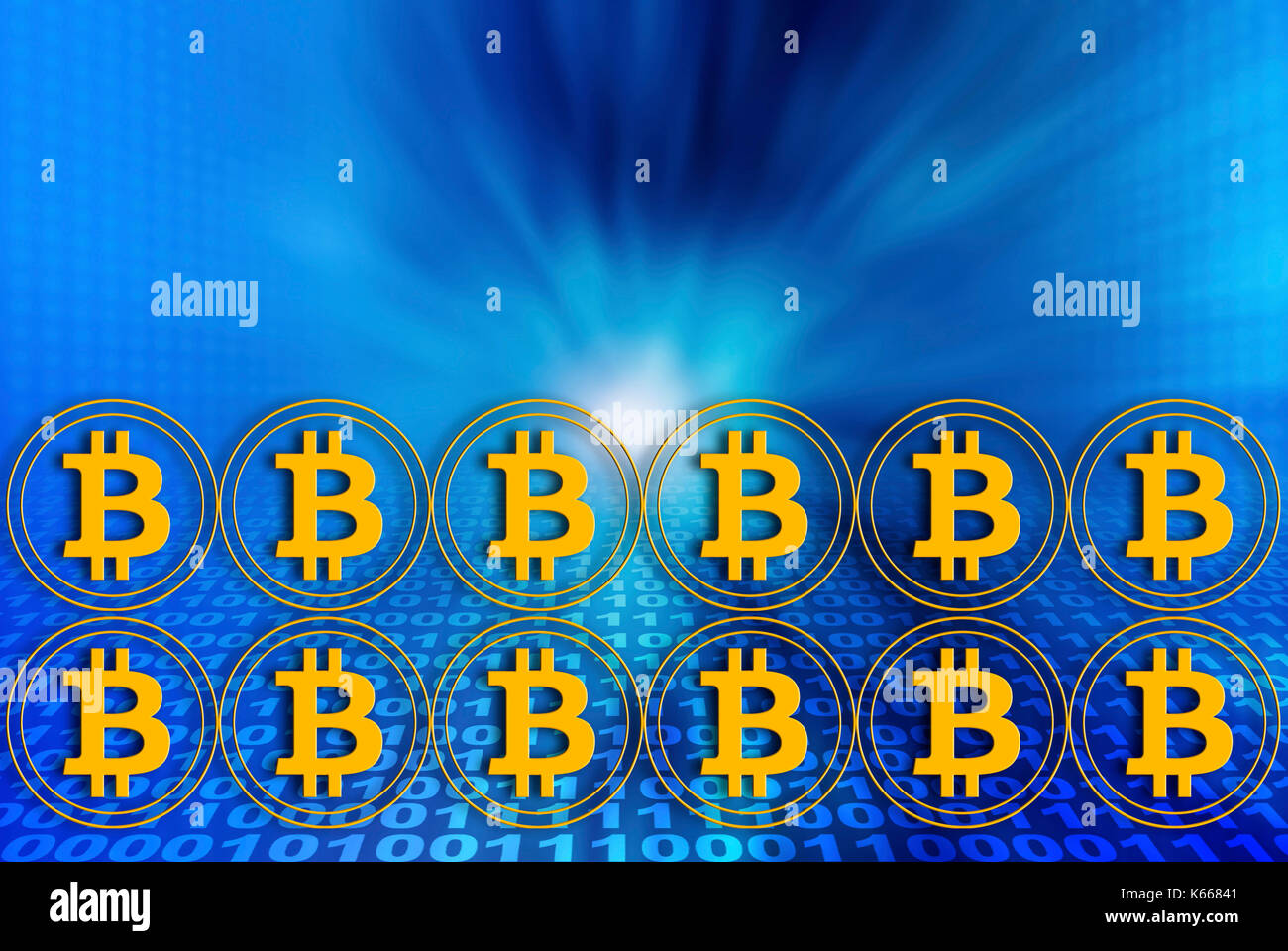 La catena di blocco e di data mining concetto bitcoin Foto Stock
