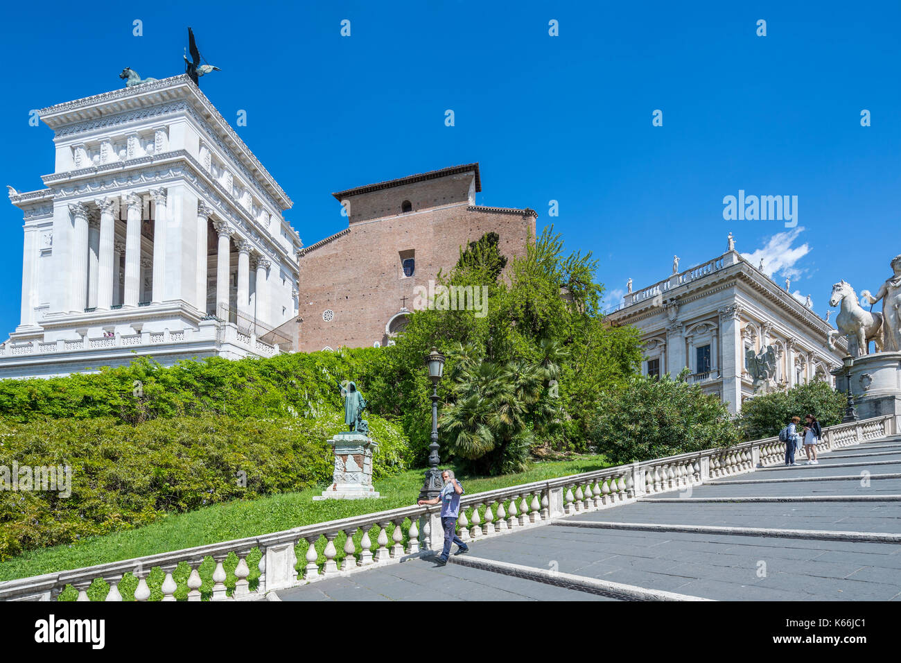 Il colle capitolino cordonata che conduce da via del teatro di Marcello a piazza del Campidoglio, Roma, lazio, L'Italia, l'Europa. Foto Stock