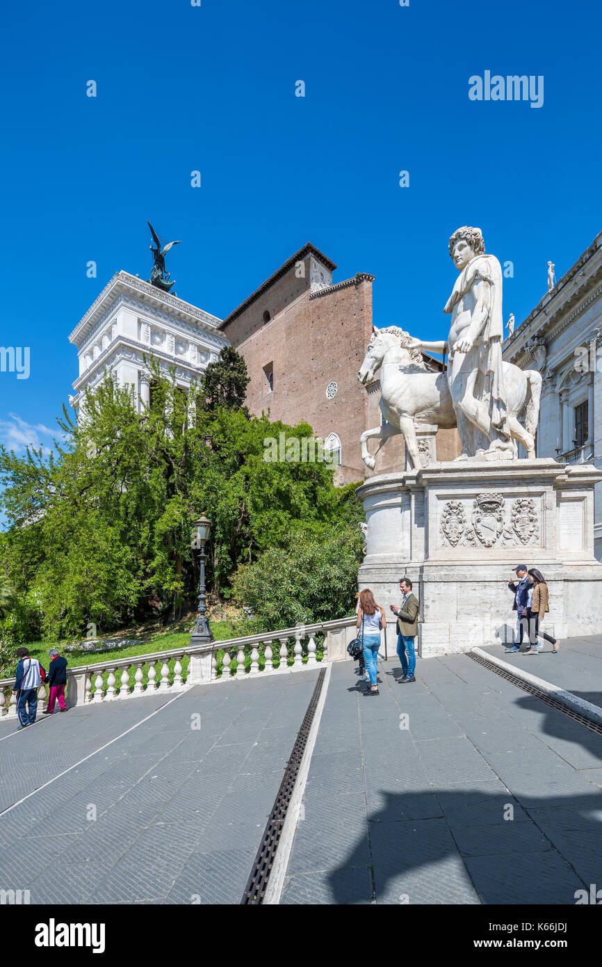Il colle capitolino cordonata che conduce da via del teatro di Marcello a piazza del Campidoglio, Roma, lazio, L'Italia, l'Europa. Foto Stock