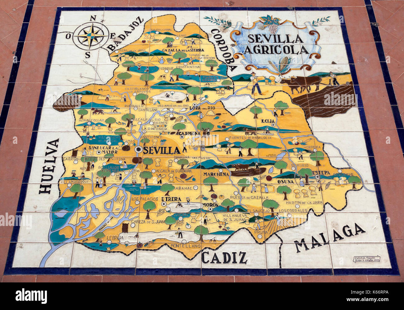 Mappa Della Provincia Di Siviglia In Plaza De Espana Siviglia Andalusia Spagna Foto Stock Alamy