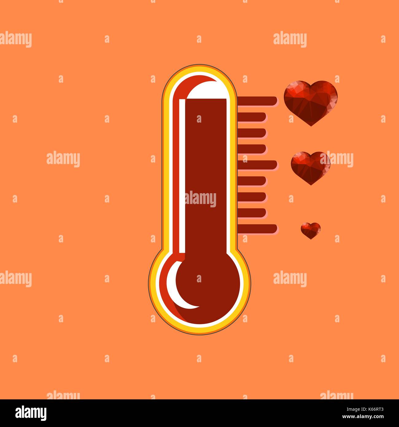 Termometro di amore il giorno di san valentino Illustrazione Vettoriale