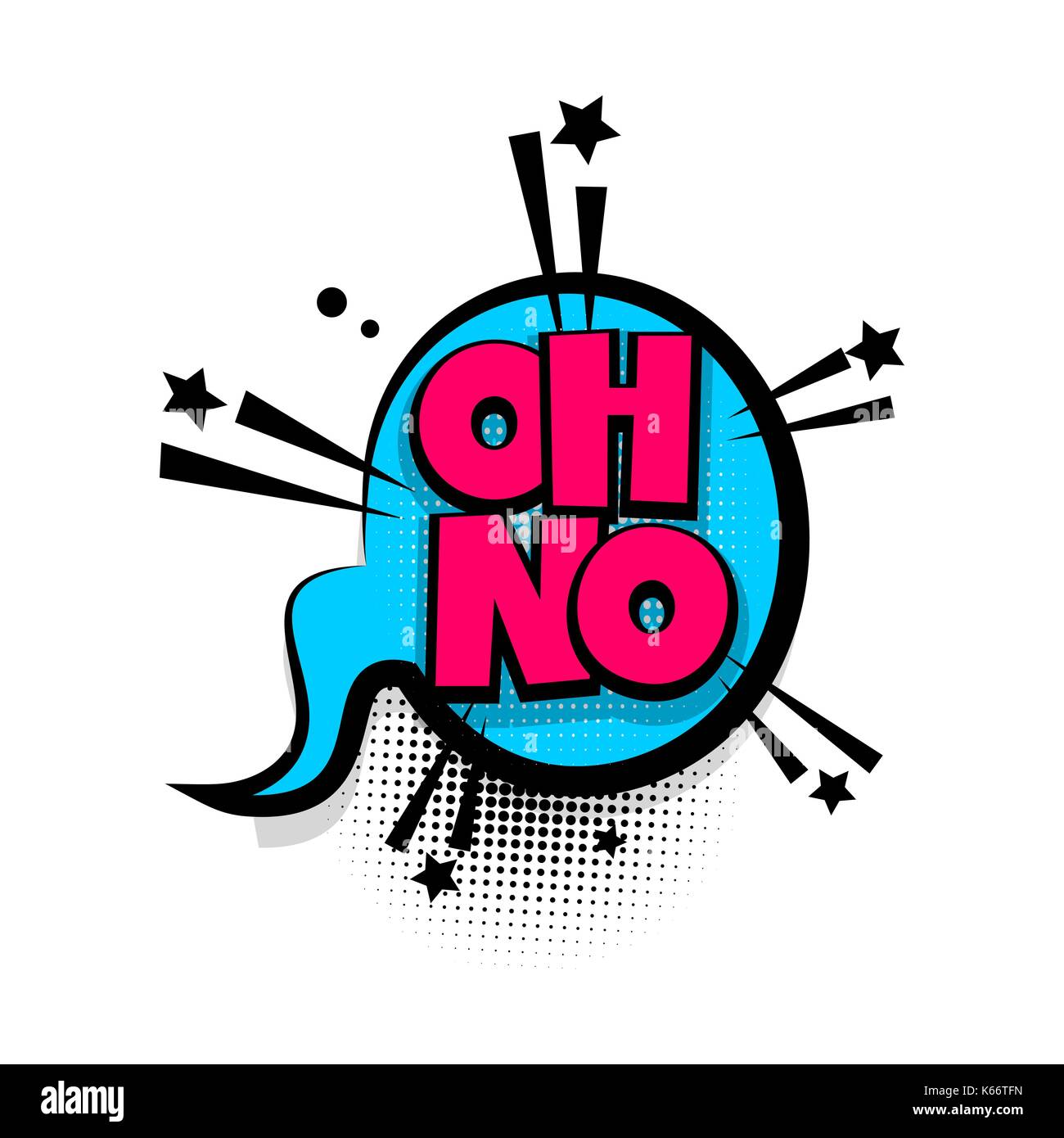 Fumetto frase di testo pop art oh no Illustrazione Vettoriale