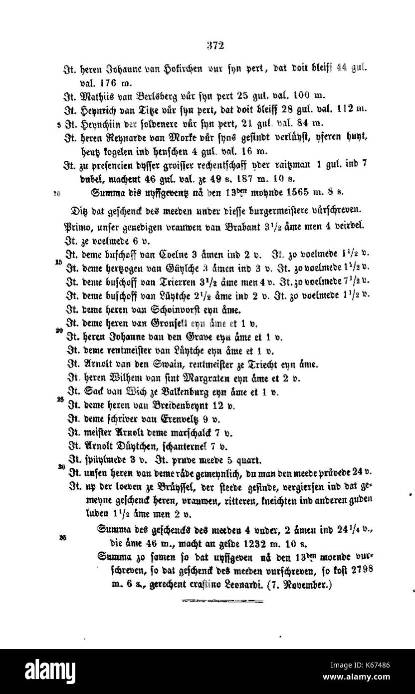 De Aachener Stadtrechnungen (Laurent) 385 Foto Stock