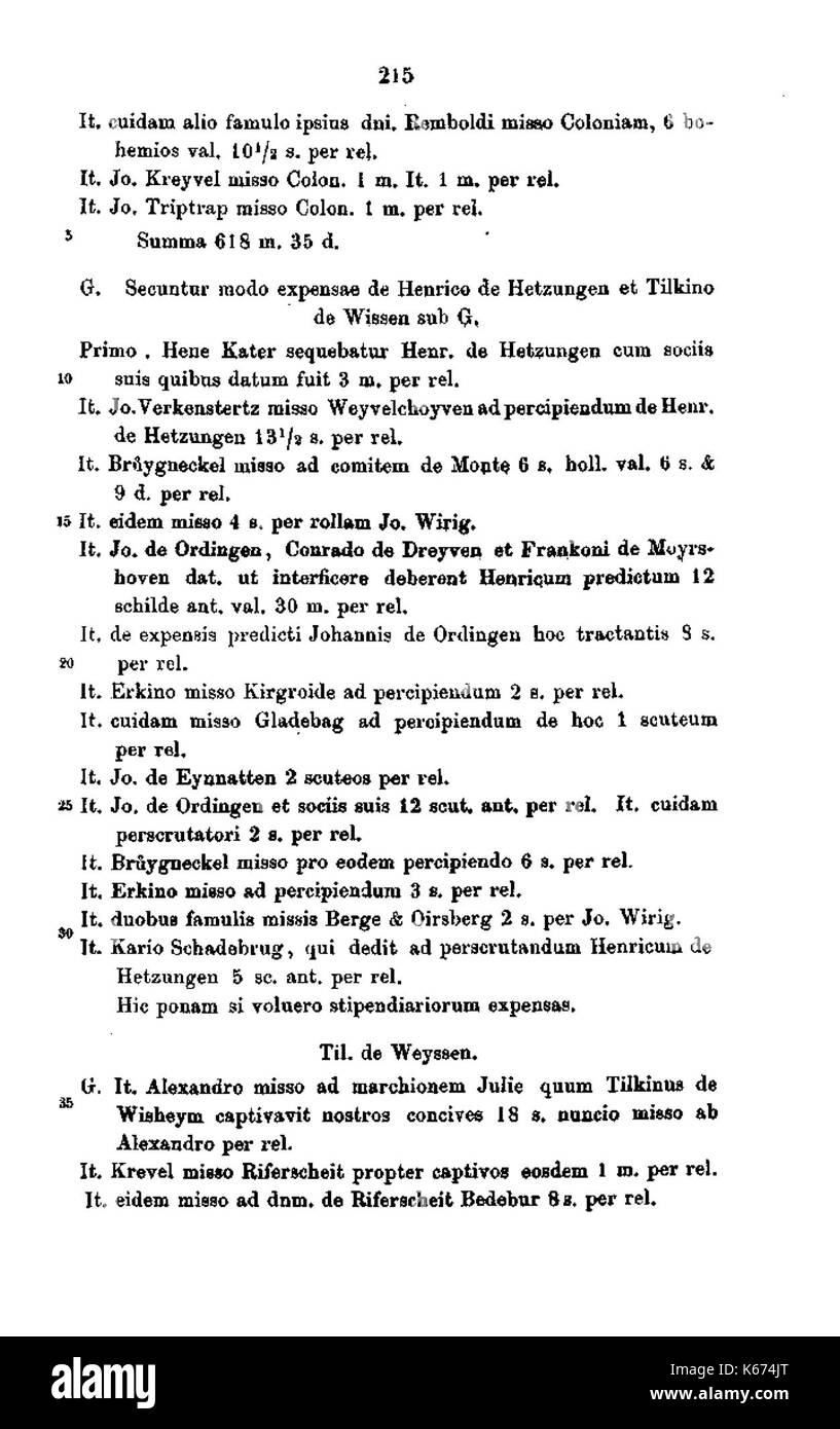 De Aachener Stadtrechnungen (Laurent) 228 Foto Stock